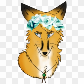 Fox Clipart Flower - Cartoon, HD Png Download - yellow flower crown png