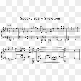 Spooky Scary Skeletons Music Keyboard Sheet, HD Png Download - spooky scary skeleton png