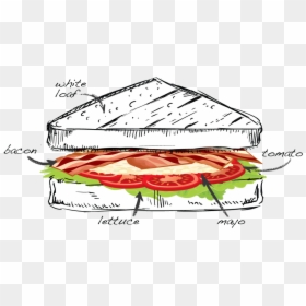 Blt Sandwich Drawing, HD Png Download - blt png