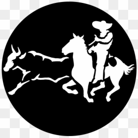 Calf Roping Mustang Gobo Metal Cowboy - Coleadero Logo, HD Png Download - lasso rope png