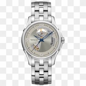 Jazzmaster Open Heart Auto Automatic Watch"  Class="gallery - Hamilton Jazzmaster Open Heart Silver, HD Png Download - grey heart png