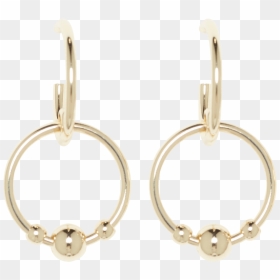 Eternal Ball Drop Hoops In Colour Gold Earth - Earrings, HD Png Download - ball drop png