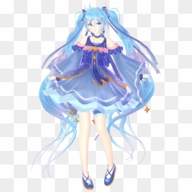 Snow Miku 2017 Mmd, HD Png Download - chibi miku png