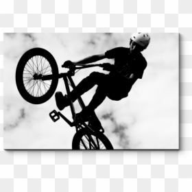 Bmx Bike Silhouette Black And White Freestyle Bmx Bicycle - Bicycle, HD Png Download - bmx bike png