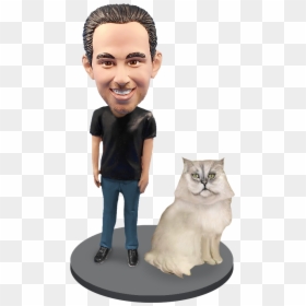Custom Male With Custom Pet Cat Bobblehead - Dog Bobblehead Transparent, HD Png Download - persian cat png