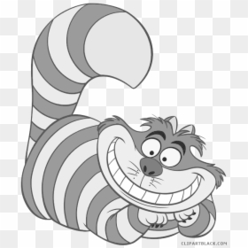 Cheshire Cat Animal Free Black White Images - Alice And Wonderland Clipart, HD Png Download - alice in wonderland cat png