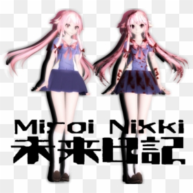 Yuno Gasai, Mirai Nikki - Yuno Gasai Mmd Dl, HD Png Download - mirai nikki png