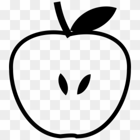 Apple Silhouette - Half Apple Clipart Black And White, HD Png Download - apple silhouette png