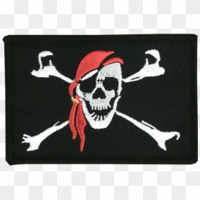 Pirate With Bandana Flag Patch - Jolly Roger, HD Png Download - pirate patch png