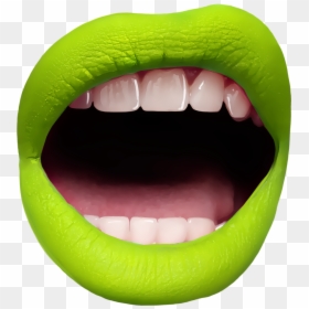 Follow @pedromartinx 💎 - Green Lips Transparent, HD Png Download - lips icon png