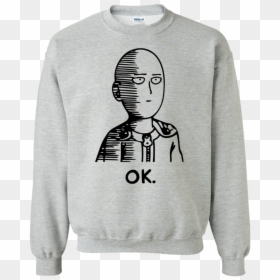 One Punch Man Saitama Ok Hoodie Sweatshirt - Ecsu Elizabeth City State University Shirts, HD Png Download - saitama ok png