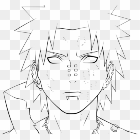 Naruto Pain Clipart Line - Pain Face Naruto Drawing, HD Png Download - naruto head png