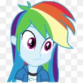 Rainbow Dash Equestria Girl Face, HD Png Download - poker face png