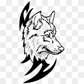 Thumb Image - Wolf Tribal Wall, HD Png Download - wolf outline png