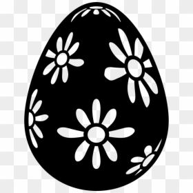Easter Egg With Daisies Design - Easter, HD Png Download - egg outline png