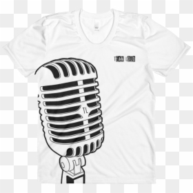 Vintage Microphone Women"s T-shirt - Free Png Radio Station, Transparent Png - microphone drawing png
