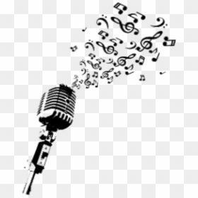Transparent Microphone With Music Notes Clipart - Soulful Songs, HD Png Download - microphone drawing png