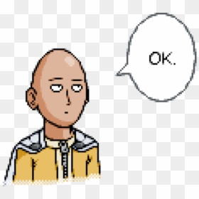 Saitama One Punch Man Face Facial Expression Cartoon - One Punch Man Sprite Pixel Art, HD Png Download - saitama ok png