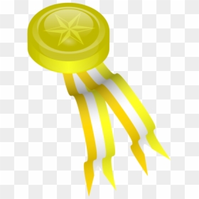 Yellow,medal,gold Medal - Silver Medal Clip Art, HD Png Download - gold medal clipart png