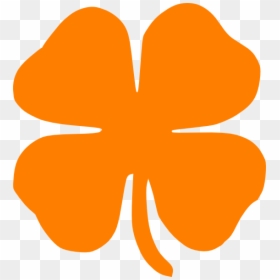 Orange Four Leaf Clover, HD Png Download - clover clipart png