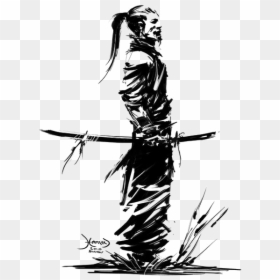 Warrior Art Knight Katana Samurai Drawing Clipart, HD Png Download - knight clipart png