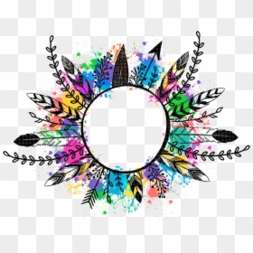 Feathers And Arrow In Round, HD Png Download - feather arrow png