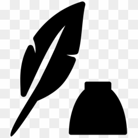 Feather And Ink Bottle - Icono De Pluma Y Tinta, HD Png Download - feather arrow png