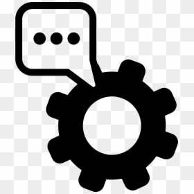 Text Settings Symbol Of A Cogwheel With A Speech Bubble - Sms Setting Icon Png, Transparent Png - speech bubble manga png