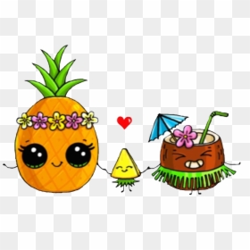 #lai #luau #pineapple #coconut #hulua #mydrunkenmonkey - So Cute Drawings Food, HD Png Download - cartoon pineapple png