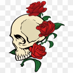 Skull And Rose Png, Transparent Png - skull and roses png
