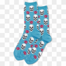 Women"s Skull And Roses Socks"  Class="slick Lazy Image - Sock, HD Png Download - skull and roses png