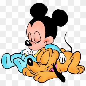 Gallery For Mickey Mouse Sleeping Clip Art - Mickey Mouse Pluto Baby, HD Png Download - mickey bebe png