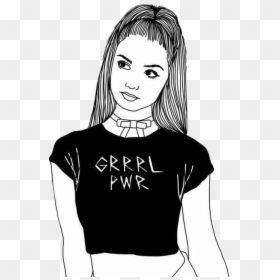 Transparent Chicas Tumblr Png - Bad Girl Girl Outline, Png Download - tumblr outlines png