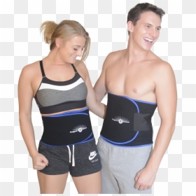 Happy Fit Couple Wearing Waist Trimmer Sauna Belts"  - Girl, HD Png Download - fitness couple png