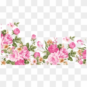 Flower Background For Invitation, HD Png Download - marcos vintage rosa png