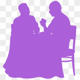 Silhouette, HD Png Download - people sitting at table silhouette png