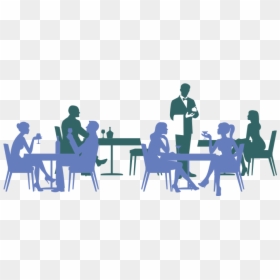 Silhouette Of People Eating, HD Png Download - people sitting at table silhouette png