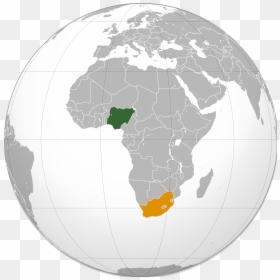 Nigeria South Africa Locator - West Africa Map Globe, HD Png Download - south africa png