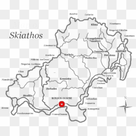 Map Of Skiathos, HD Png Download - greece map png