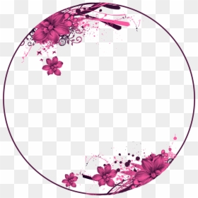 Flowers, Pink, Circle Frame Wallpaper Quotes, Blank - Blue Flower Background Png, Transparent Png - blank circle png
