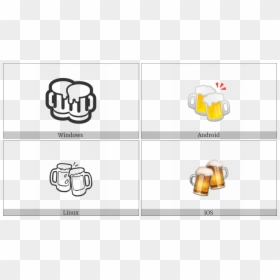 Clinking Beer Mugs On Various Operating Systems - Illustration, HD Png Download - beer mug icon png