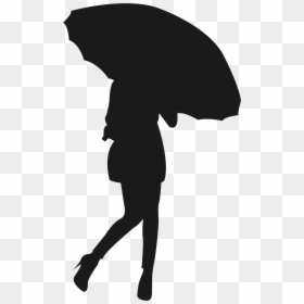 Silhouette Scalable Vector Graphics Umbrella Icon - Femme Sous La Pluie Silhouette, HD Png Download - model icon png