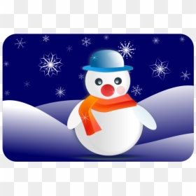 Snowman Nightscene - Snowmen At Night Clip Art, HD Png Download - snow falling gif png