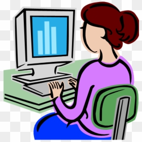 Person On Computer Clipart, HD Png Download - computer clip art png