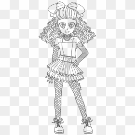Lol Doll Lineart Transparent - Lol Omg Doll Coloring Pages, HD Png Download - lol dolls png