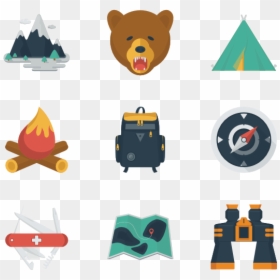 Packs Vector Svg - Camping Tent Icons Png, Transparent Png - camping clipart png
