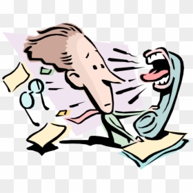 Vector Illustration Of Businessman With Customer Complaint - Telephone Screaming, HD Png Download - telephone vector png