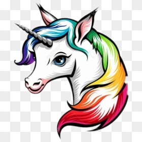 Transparent Unicorn Clipart Png - Draw Rainbow Unicorn Head, Png Download - cartoon unicorn png