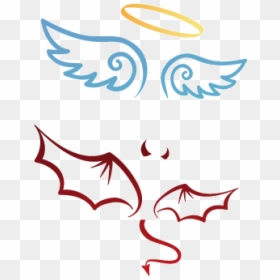 #goodandbad #angel #demon #wings #decor #icon #icons - Devil Horns With Tail Tattoo, HD Png Download - angel icon png