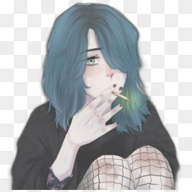 Anime Tumblr Girl Aesthetic , Png Download - Aesthetic Anime Girl Smoke, Transparent Png - tumblr girl png